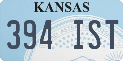 KS license plate 394IST