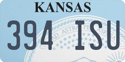 KS license plate 394ISU