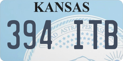 KS license plate 394ITB
