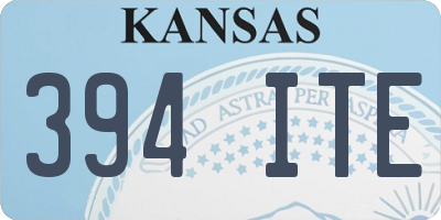 KS license plate 394ITE