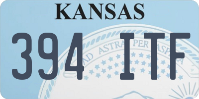 KS license plate 394ITF