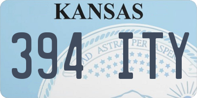 KS license plate 394ITY