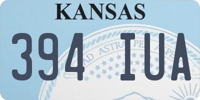 KS license plate 394IUA