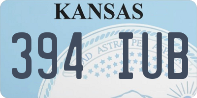 KS license plate 394IUB