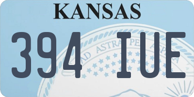 KS license plate 394IUE