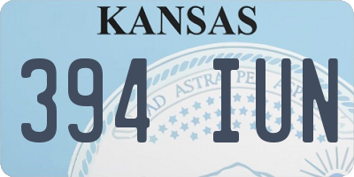 KS license plate 394IUN