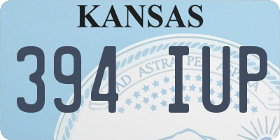 KS license plate 394IUP