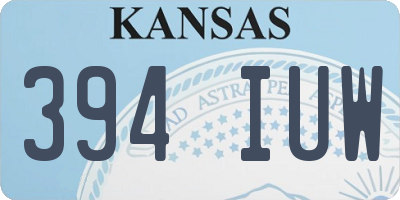 KS license plate 394IUW