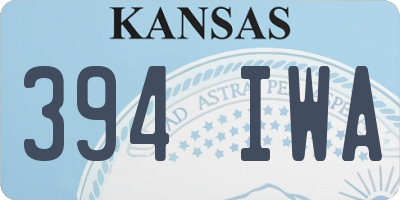 KS license plate 394IWA