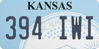 KS license plate 394IWI