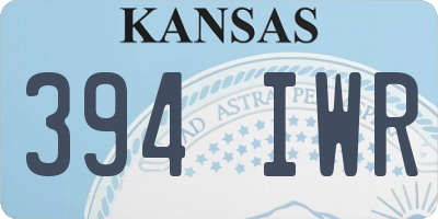 KS license plate 394IWR
