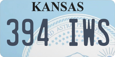 KS license plate 394IWS