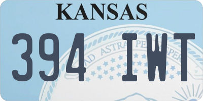 KS license plate 394IWT