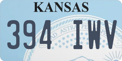 KS license plate 394IWV