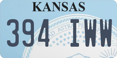 KS license plate 394IWW