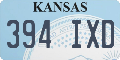 KS license plate 394IXD
