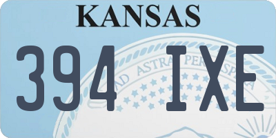 KS license plate 394IXE