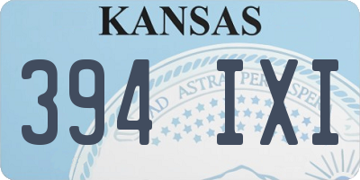 KS license plate 394IXI