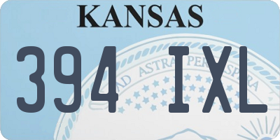 KS license plate 394IXL