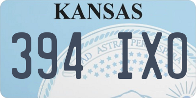 KS license plate 394IXO