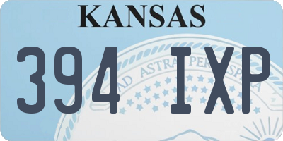 KS license plate 394IXP