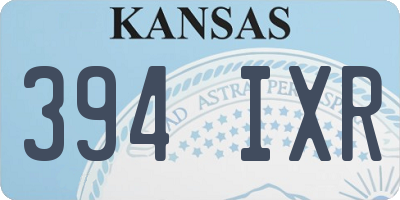 KS license plate 394IXR