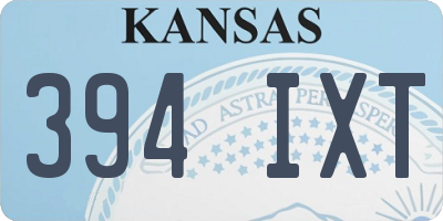 KS license plate 394IXT