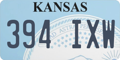 KS license plate 394IXW