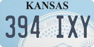 KS license plate 394IXY