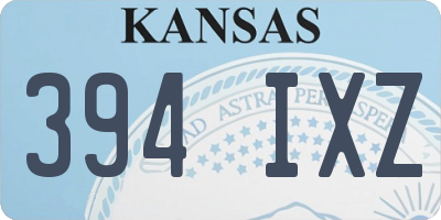 KS license plate 394IXZ
