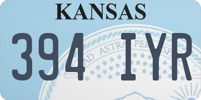 KS license plate 394IYR