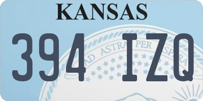 KS license plate 394IZQ