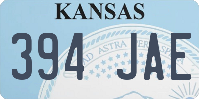 KS license plate 394JAE