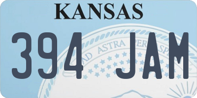 KS license plate 394JAM