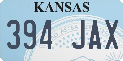 KS license plate 394JAX