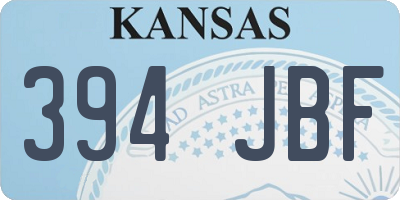 KS license plate 394JBF