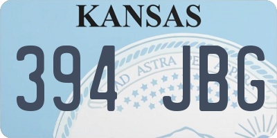 KS license plate 394JBG