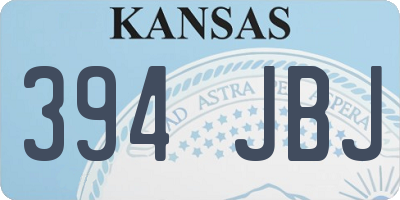 KS license plate 394JBJ