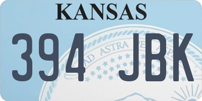 KS license plate 394JBK