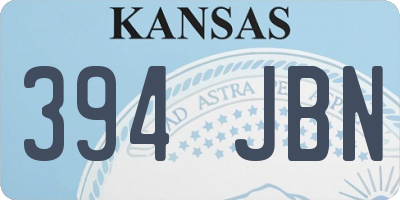 KS license plate 394JBN