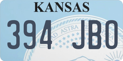 KS license plate 394JBO