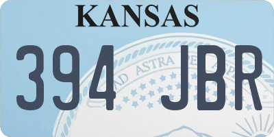 KS license plate 394JBR