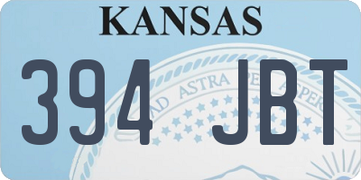 KS license plate 394JBT