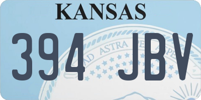 KS license plate 394JBV