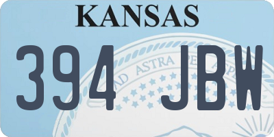 KS license plate 394JBW