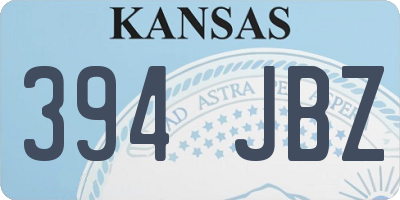 KS license plate 394JBZ