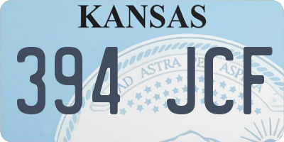 KS license plate 394JCF