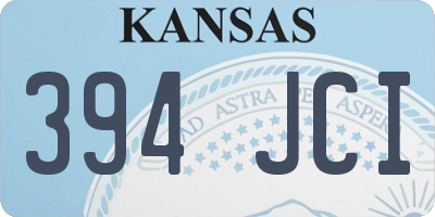 KS license plate 394JCI