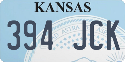 KS license plate 394JCK