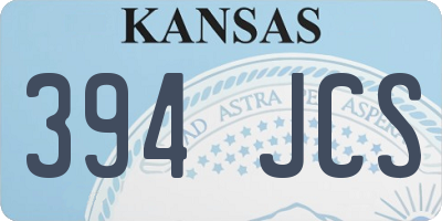 KS license plate 394JCS